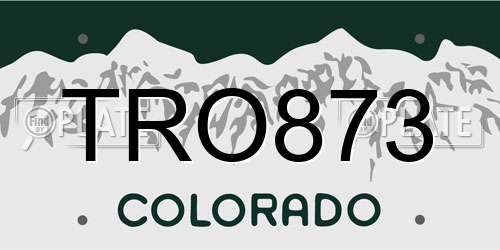 TRO873 Colorado License Plate
