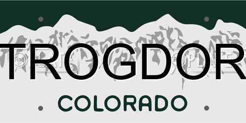TROGDOR Colorado License Plate
