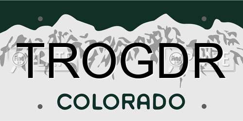 TROGDR Colorado License Plate