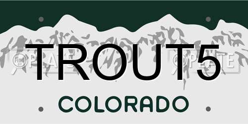 TROUT5 Colorado License Plate