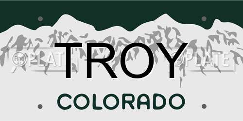 TROY Colorado License Plate