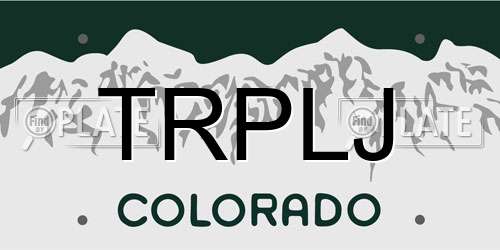 TRPLJ Colorado License Plate