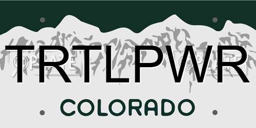 TRTLPWR Colorado License Plate