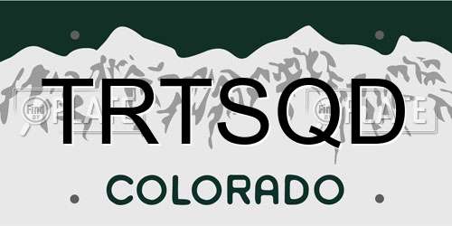 TRTSQD Colorado License Plate