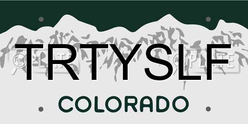 TRTYSLF Colorado License Plate