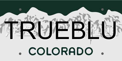 TRUEBLU Colorado License Plate