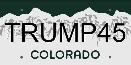 TRUMP45 Colorado License Plate