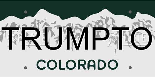 TRUMPTO Colorado License Plate
