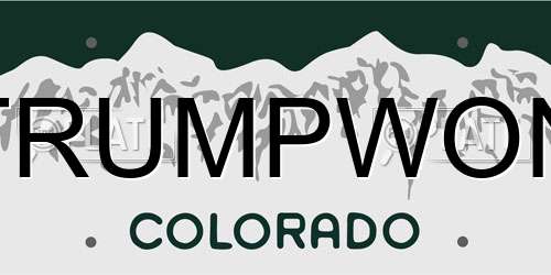 TRUMPWON Colorado License Plate