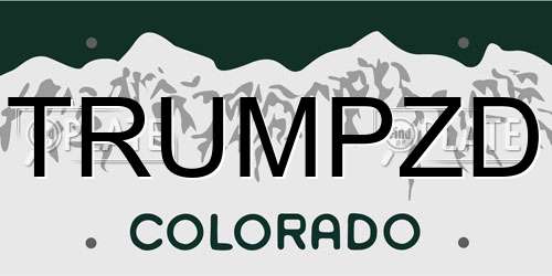 TRUMPZD Colorado License Plate