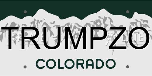 TRUMPZO Colorado License Plate