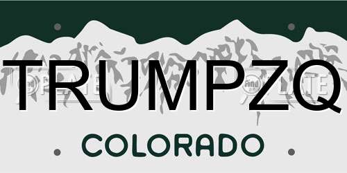 TRUMPZQ Colorado License Plate
