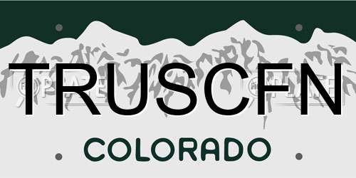 TRUSCFN Colorado License Plate