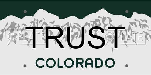 TRUST Colorado License Plate
