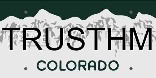 TRUSTHM Colorado License Plate