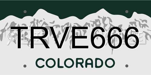 TRVE666 Colorado License Plate