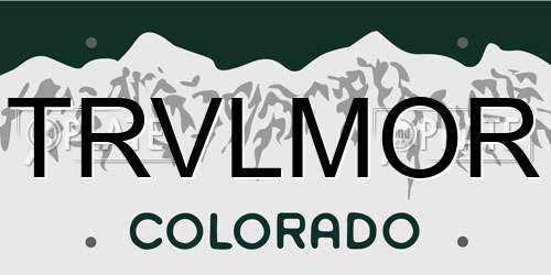 TRVLMOR Colorado License Plate