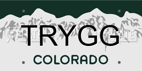 TRYGG Colorado License Plate