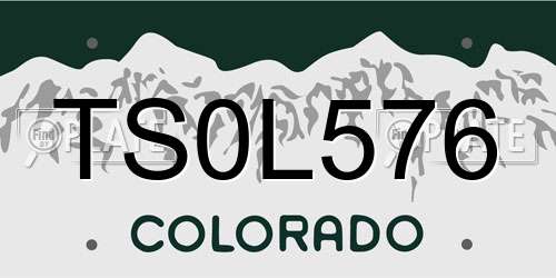 TS0L576 Colorado License Plate