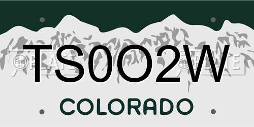 TS0O2W Colorado License Plate