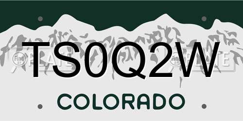 TS0Q2W Colorado License Plate