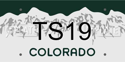 TS19 Colorado License Plate