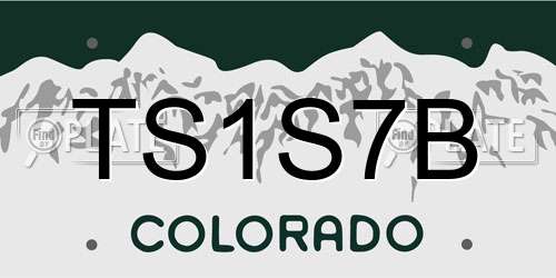 TS1S7B Colorado License Plate