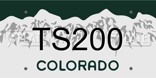 TS200 Colorado License Plate
