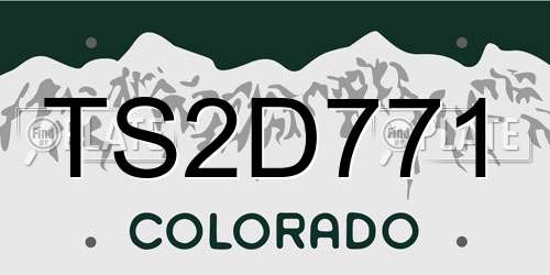 TS2D771 Colorado License Plate