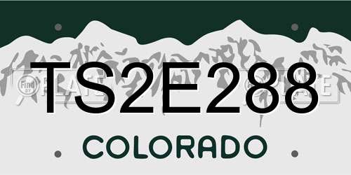 TS2E288 Colorado License Plate