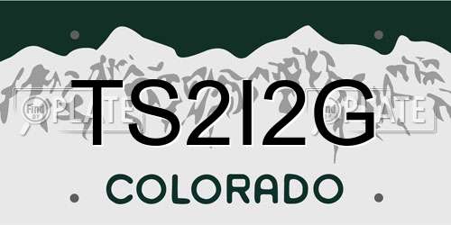 TS2I2G Colorado License Plate