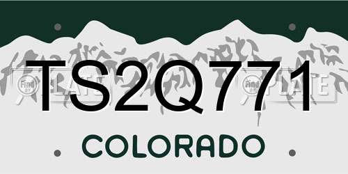 TS2Q771 Colorado License Plate