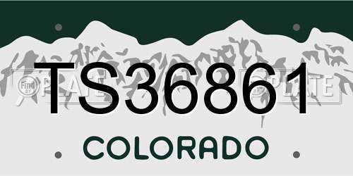 TS36861 Colorado License Plate