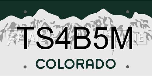 TS4B5M Colorado License Plate