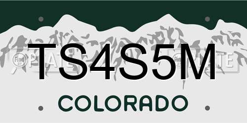 TS4S5M Colorado License Plate