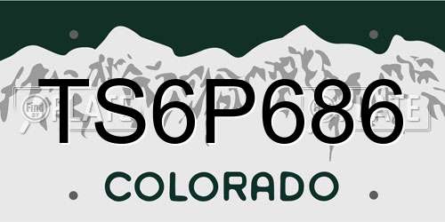 TS6P686 Colorado License Plate