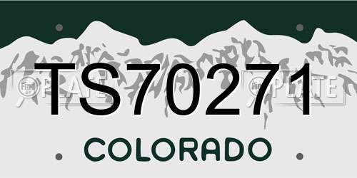 TS70271 Colorado License Plate