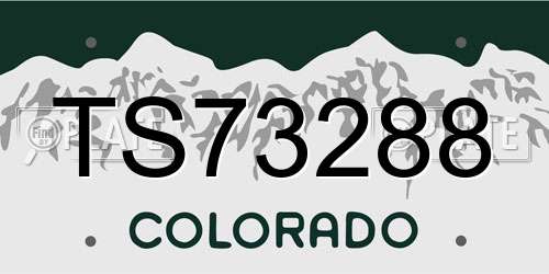 TS73288 Colorado License Plate