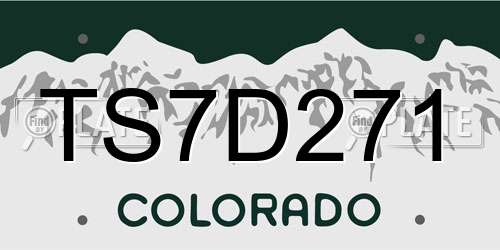 TS7D271 Colorado License Plate
