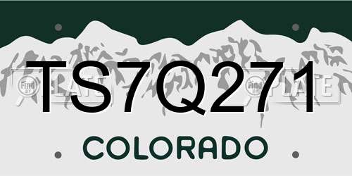 TS7Q271 Colorado License Plate
