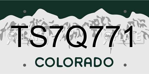 TS7Q771 Colorado License Plate