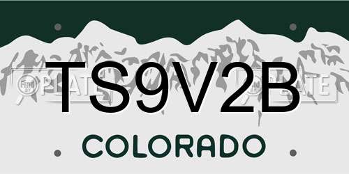 TS9V2B Colorado License Plate