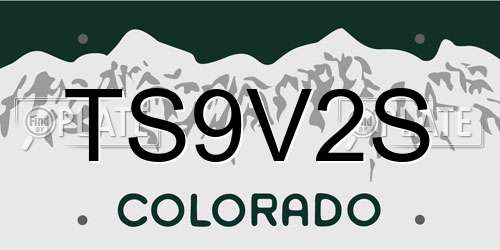 TS9V2S Colorado License Plate