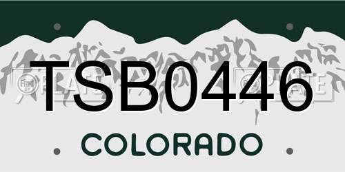 TSB0446 Colorado License Plate