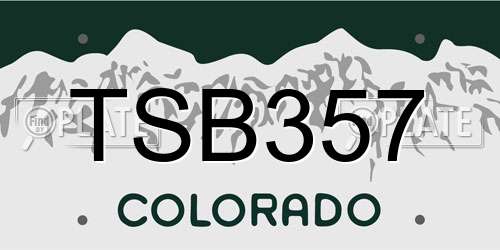 TSB357 Colorado License Plate