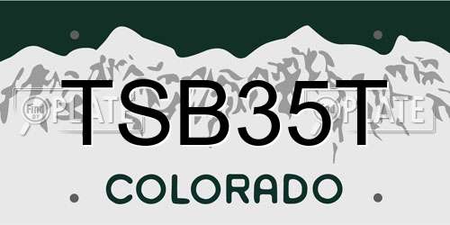 TSB35T Colorado License Plate