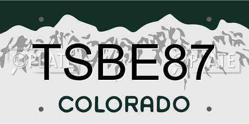 TSBE87 Colorado License Plate