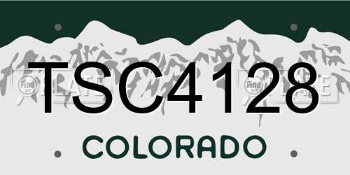 TSC4128 Colorado License Plate