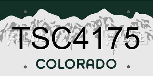 TSC4175 Colorado License Plate
