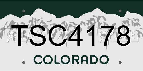 TSC4178 Colorado License Plate